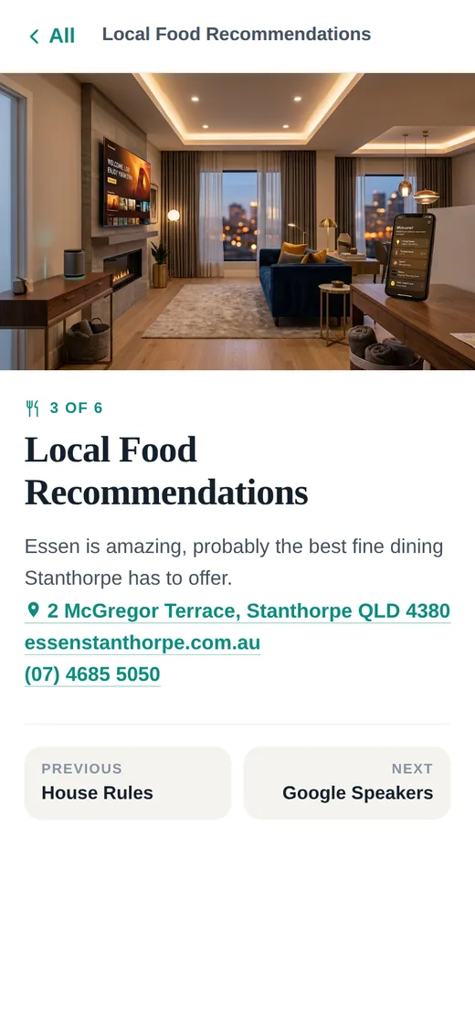 A house guide section on the stay page