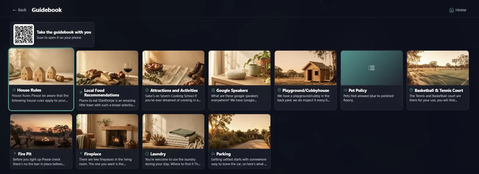 The house guide on the TV